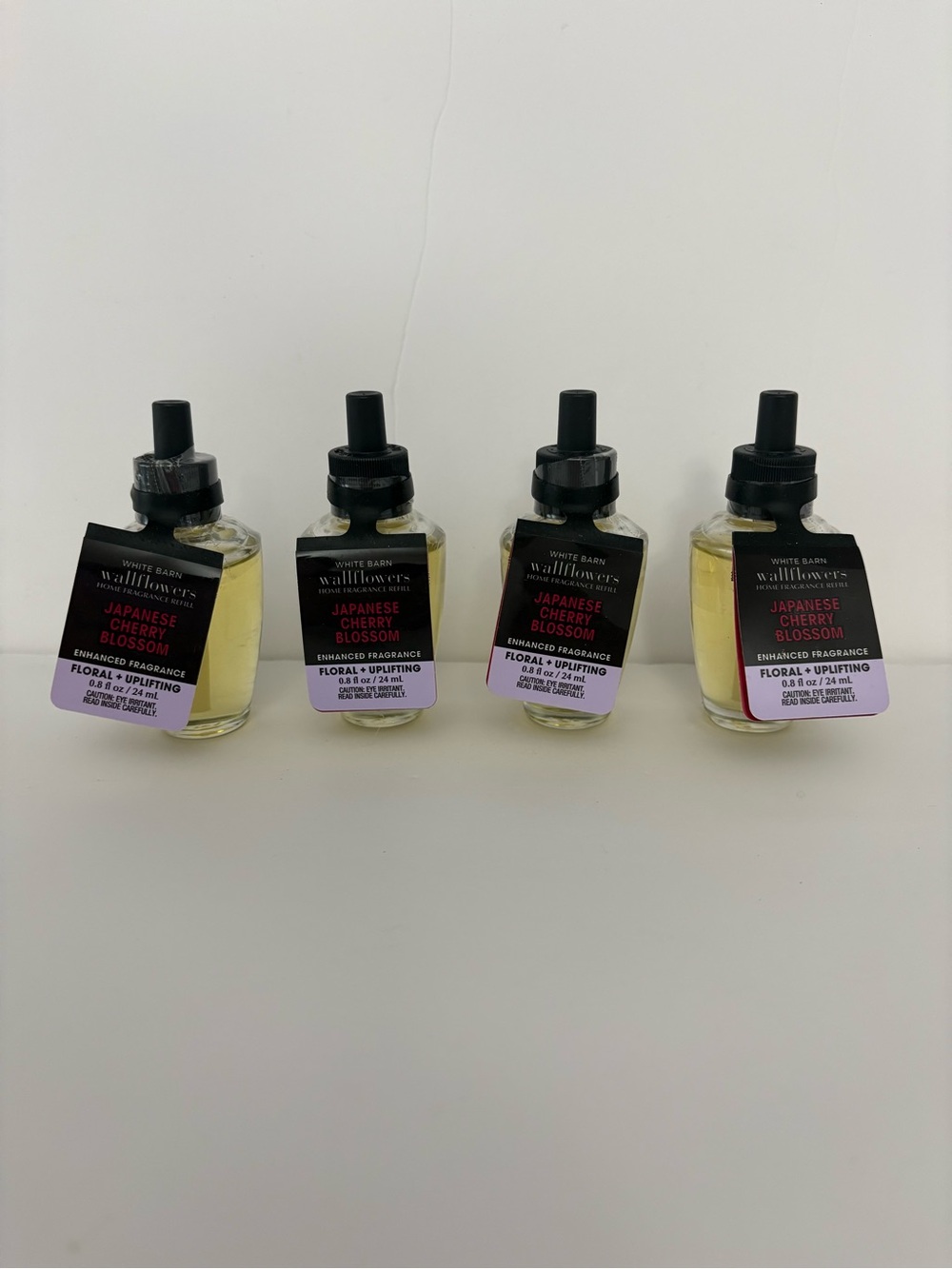 4 Bath & Body Works Wallflowers Japanese Cherry Blossom Refill 0.8 Fl Oz